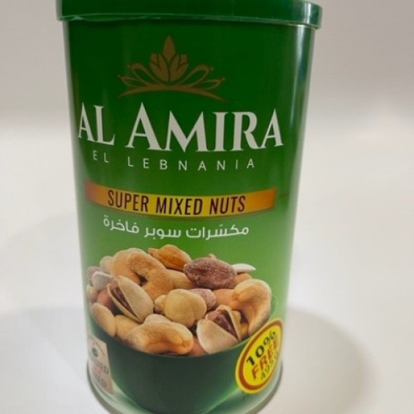 ΞΗΡΟΙ ΚΑΡΠΟΙ  SUPER MIXED NUTS AL AMIRA  (ΠΡΑΣΙΝΟ ΚΟΥΤΙ) ΛΙΒΑΝΟΥ 450 ΓΡ * 12 ΤΕΜ.  